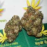 Luxurious cannabis buds with frosty trichomes and vibrant orange pistils, perfect for premium marijuana enthusiasts.